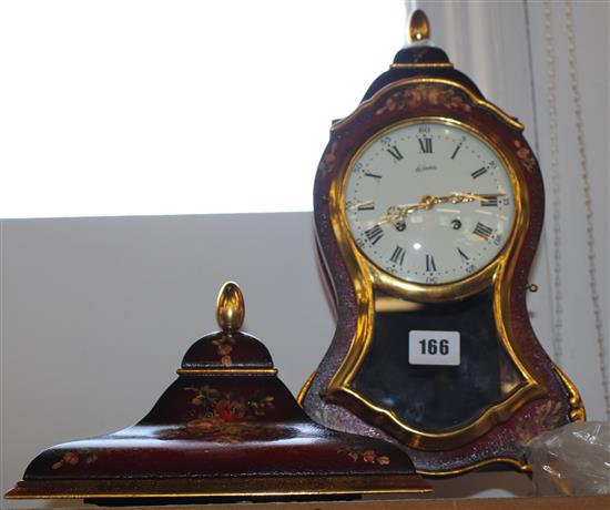 Swiss bracket clock painted with flowers